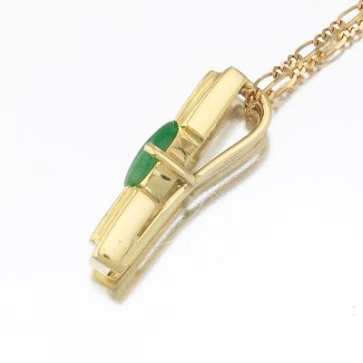 Swedish Gold and Jade Pendant on Chain , 02.15.19, Sold: $224.2