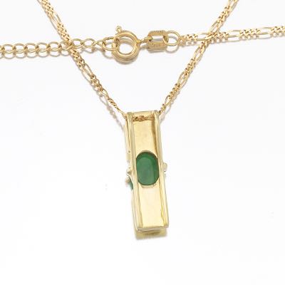 Swedish Gold and Jade Pendant on Chain , 02.15.19, Sold: $224.2