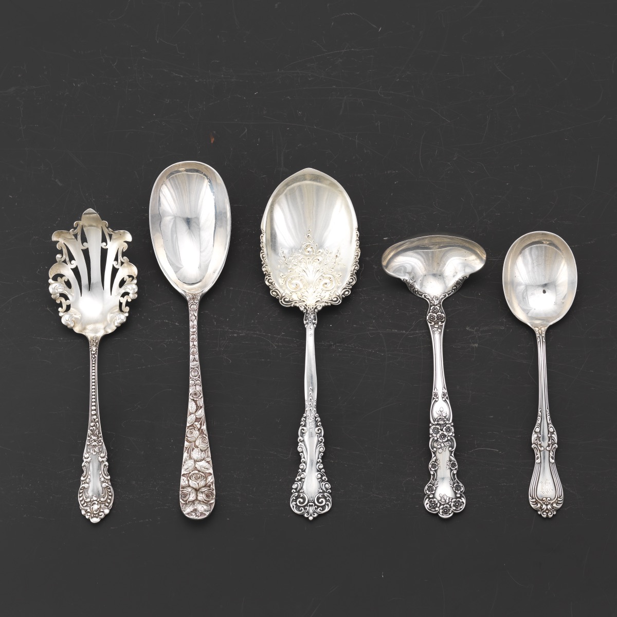 Group of Five Sterling Silver Serving Utensils by Different Makers , 06