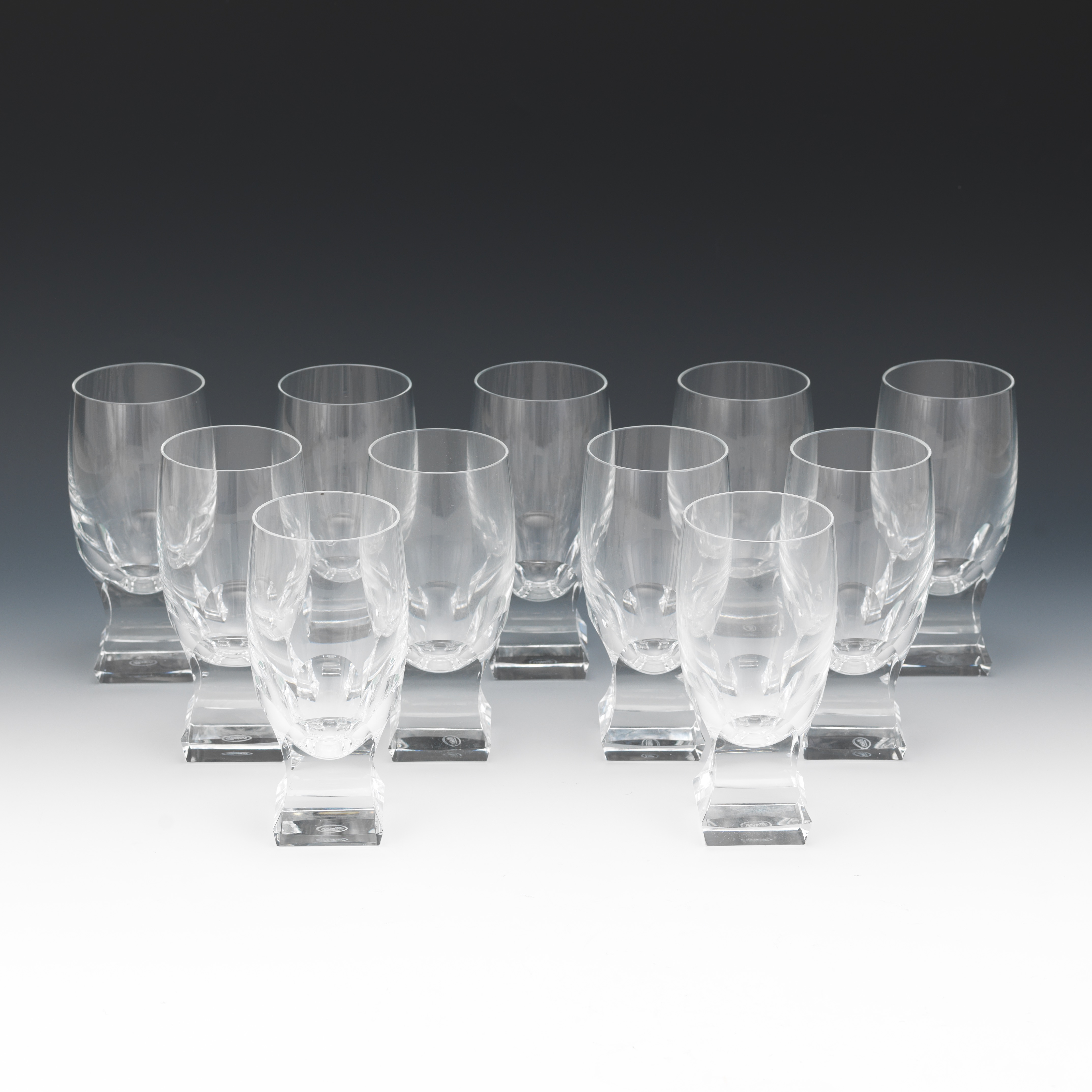 High resolution image for Set of Eleven Clear Moser Cocktail Glasses