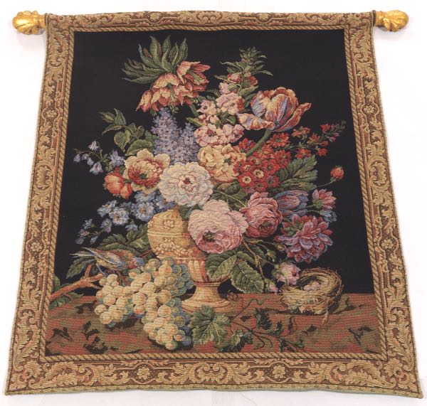 2 Set Tapestry Birds & Flowers Loom Woven Tapestry Rustic Victorian 46x95cm Each 