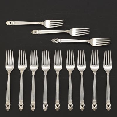 International Sterling Silver Tableware Service for Twelve, 
