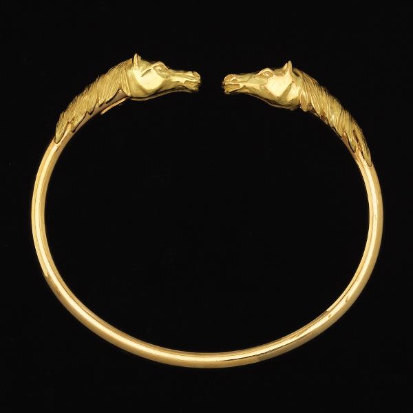 Wind /& Fire Horse Head Gold Finish Charm Bangle