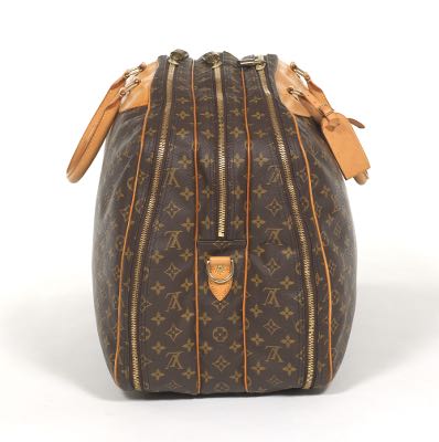 LOUIS VUITTON VIntage Alize brown monogram leather 2 compartment bag  garment bag