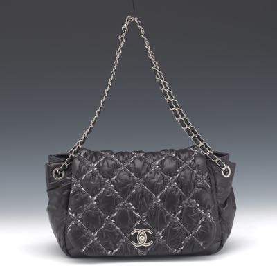CHANEL Nylon Quilted Small Coco Cocoon Tote Black 1297148