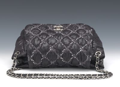 Chanel Burgundy Quilted Nylon Tweed on Stitch Flap Bag Silver Hardware, 2010-2011 (Very Good)