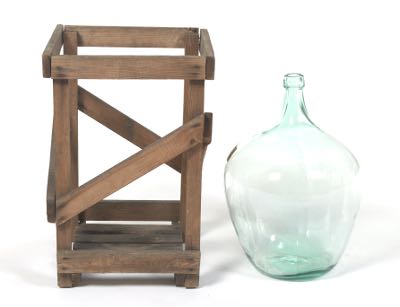 Carboy with Wood Crate Crated Demijohn 