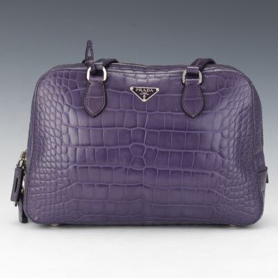 Prada Purple Leather Tote