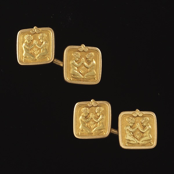 14k Yellow Gold Brushed Zodiac Gemini Word Toe Ring