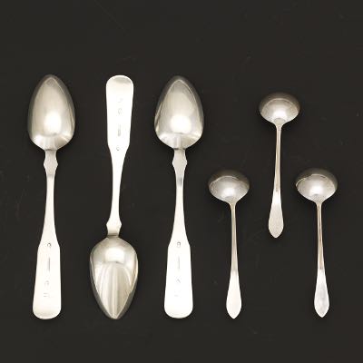 Four Small Spoons  L'Alsace  Metal Silver