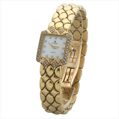 CYMA 18k Italian Gold and Diamond Dress Watch and Bracelet  display picture 1