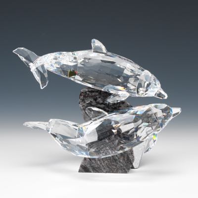 dolphin28☆スワロフスキー Swarovski Soulmate Dolphin Crystal Sculpture | Sold for $295.20