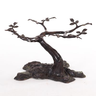 Bonsai Tree Form Bronze Coffee Table with Glass Top, in Style of Willy Daro  | Willy Daro | Sold for $584.25 | Aspire Auctions